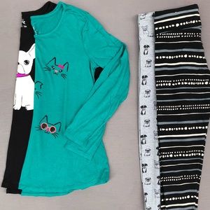 Justice leggings and long sleeve lot
